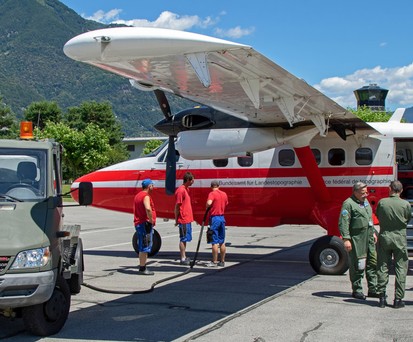 Die Twin Otter des Bundesamts für Landestopografie Swisstopo wurde 1976 gebaut.