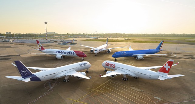Fünf Mal Airbus A350, fünf verschiedene Airlines: Welche Fluglinie von Lufthansa Group bekommt die neuen Jets? - Das Bild enthält übrigens einen Fehler - finden Sie ihn? ;-)