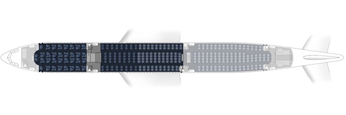 Der Sitzplan des A330 Neo. Links vom Eingang liegt...