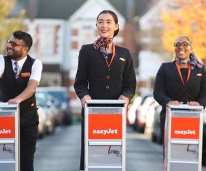 Crew von Easyjet: Bringdienst für Essen zwei Tage getestet.