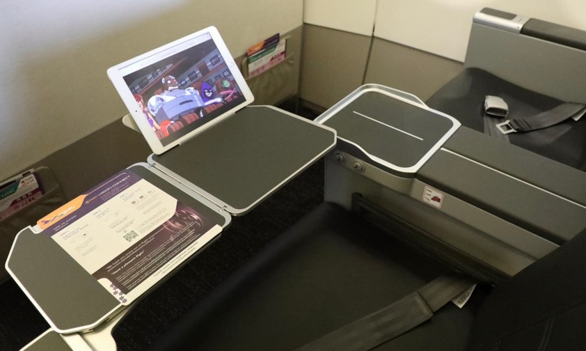 Neuer Business-Class-Sitz im Airbus A320 von Thai Airways. Die Fluglinie ...