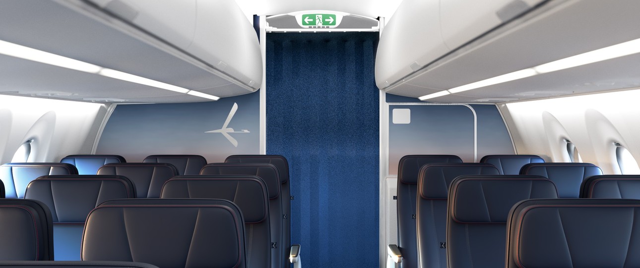 Die Airbus-A220-Kabine von Lot.