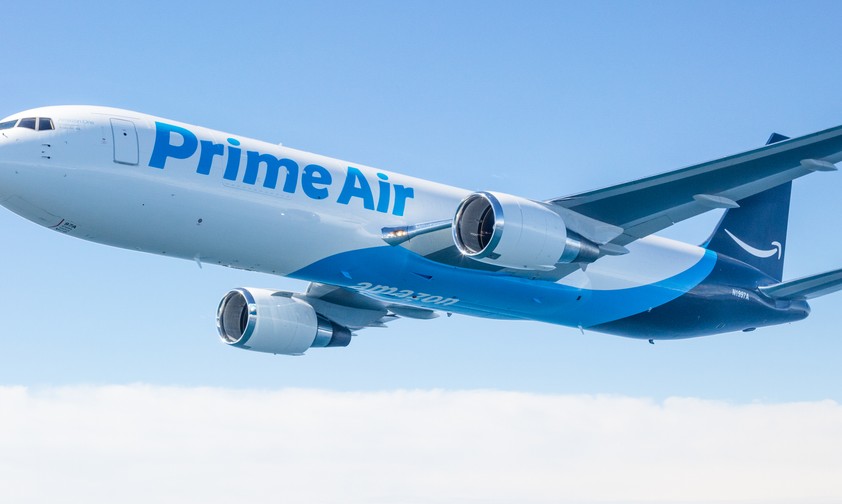 Zum Frachter umgebaute Boeing 767-300 von Amazon Air, die sich früher Prime Air: Womöglich bald 60 Stück für Amazon unterwegs