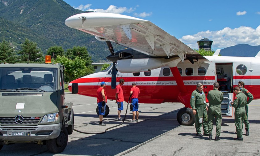 Die Twin Otter des Bundesamts für Landestopografie Swisstopo wurde 1976 gebaut.