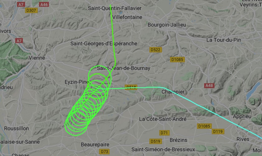 Flugbahn der OE-LWG am 14. April, zu sehen bei Flightradar 24.