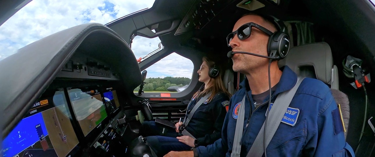 Testflug für die Autoland-Zertifizierung für den Pilatus PC-12: Die Testcrew musste nicht eingreifen. 