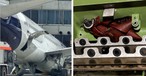 Die auf der Nase liegene Boeing 787, vergessener Verriegelungsstift: kleines Teil, großer WIrkung.