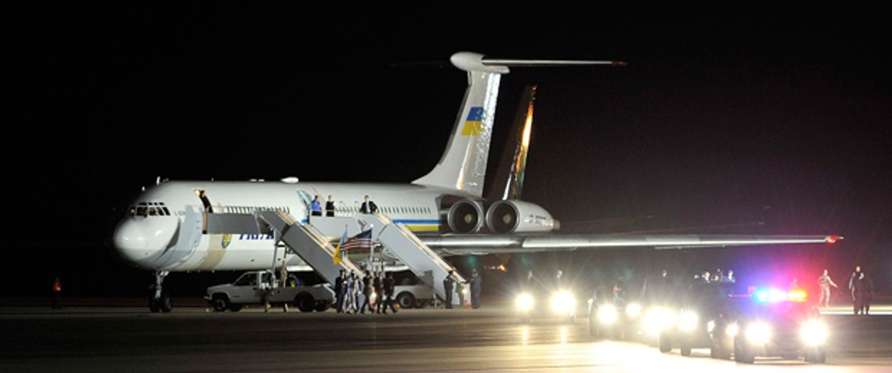 Il62 von Ukraine Air Enterprise: Über 30 Jahre alt.