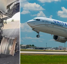 Beschädigte Räder und Boeing 737 Max 9 von United: Das Bild des Schadens wird dem Vorfall in Denver zugeordnet.