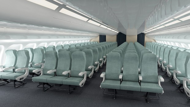Die Kabine kann je nach Klassenaufteilung und Version des Fliegers bis zu 350 Passagiere fassen.
