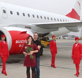 Peter U., Nina M. und die AUA-Crew: Im Sommer wird geheiratet.