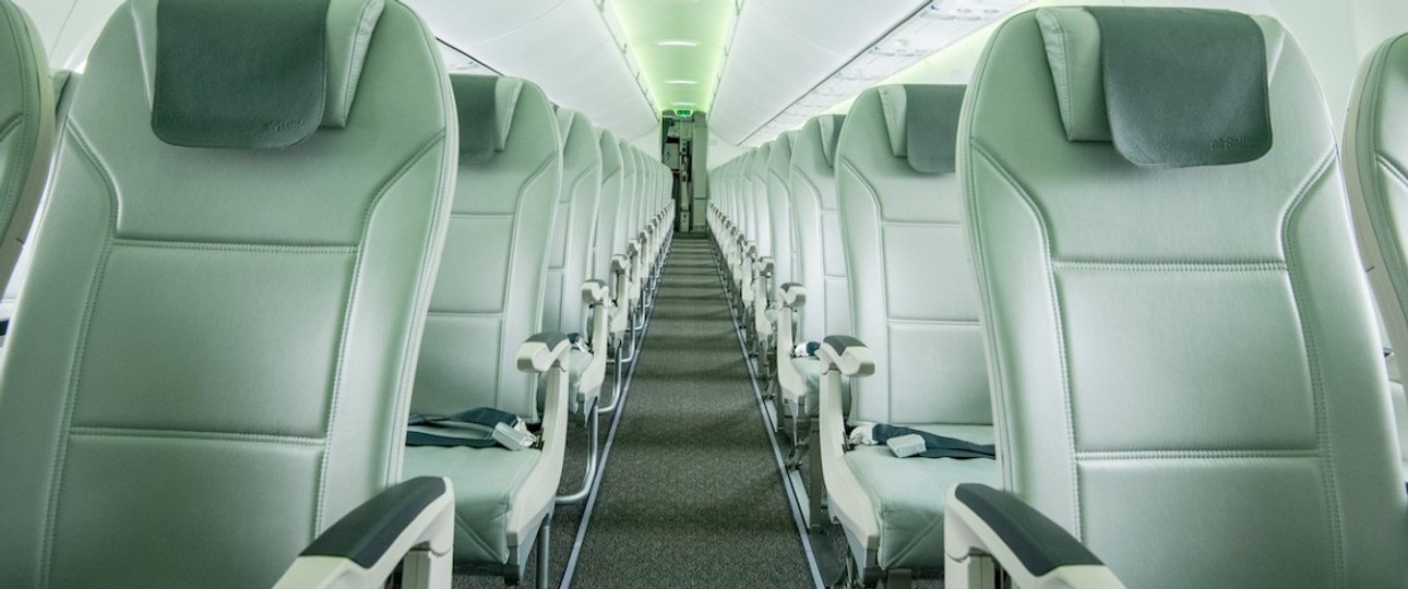 Kabine eines Airbus A220-300 : Bald könnten elf Plätze hinzukommen.