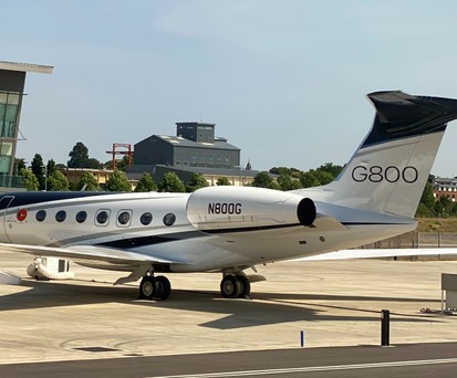 Ein derzeit noch rarer Vogel: Die erste Gulfstream G800 mit welcher der Businessjet-Hersteller Ende Juni den Erstflug des Modells absolvierte.