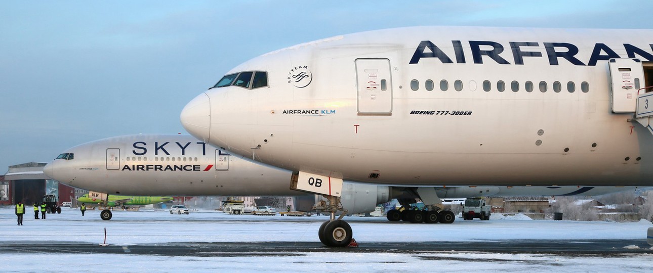 Zwei der drei Air-France-Jets in Irkutsk: Probleme mit Rauch und Hydraulik.