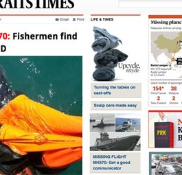Bild des Rettungsbootes in der malaysischen Zeitung Straits Times.