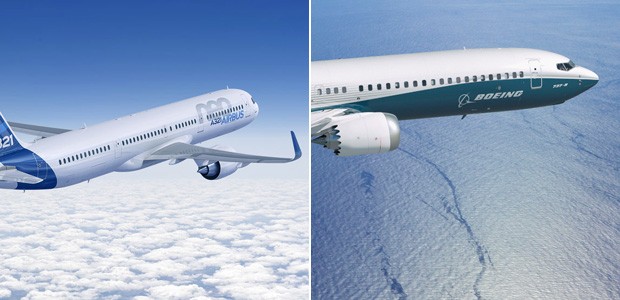 Airbus A321neo: 117,4 Millionen Dollar – Boeing B737MAX 9: 109,9 Millionen.