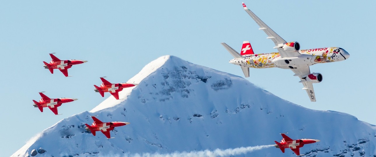 Airbus A220 von Swiss mit Flugstaffel: Der Staat bekommt Aktien als Pfand.