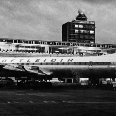Flugzeug von Loftleiðir in New York: Die Fluglinie ging später in Icelandair auf.