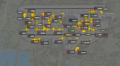 Flugzeuge in Heathrow: Alles steht still.