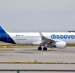 Die D-AIUV, hier in Frankfurt zu sehen: 2024 kam ihr in Maribor ein Hubschrauber zu nahe.