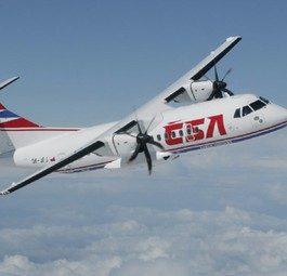 ATR 42 von CSA: Beim Brand vollständig zerstört.