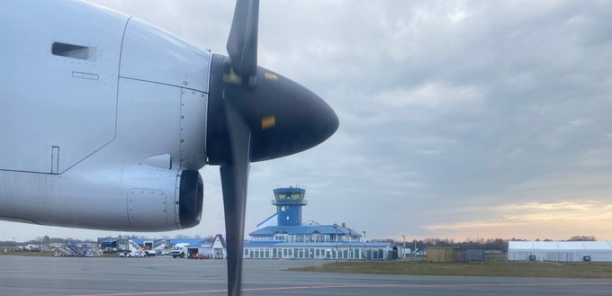 Ein letzter Blick auf den Flughafen von Sylt.