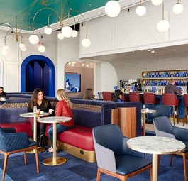 Ein Blick in die erste Lounge von Jetblue: Das Design soll an das New York der 1930er-Jahre erinnern.