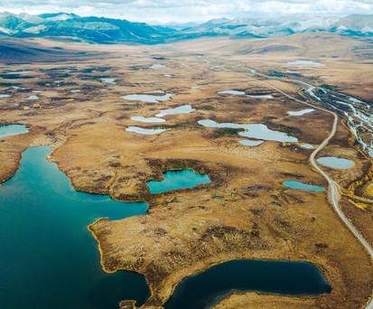 Der Tombstone Nationalpark bei Dawson City von oben