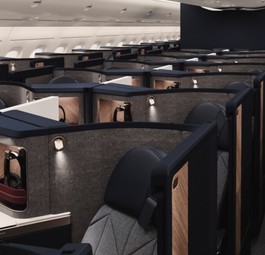 So wird es im Oberdeck der Airbus A380 von British Airways  aussehen: 106 Sitze nur in der Business Class.