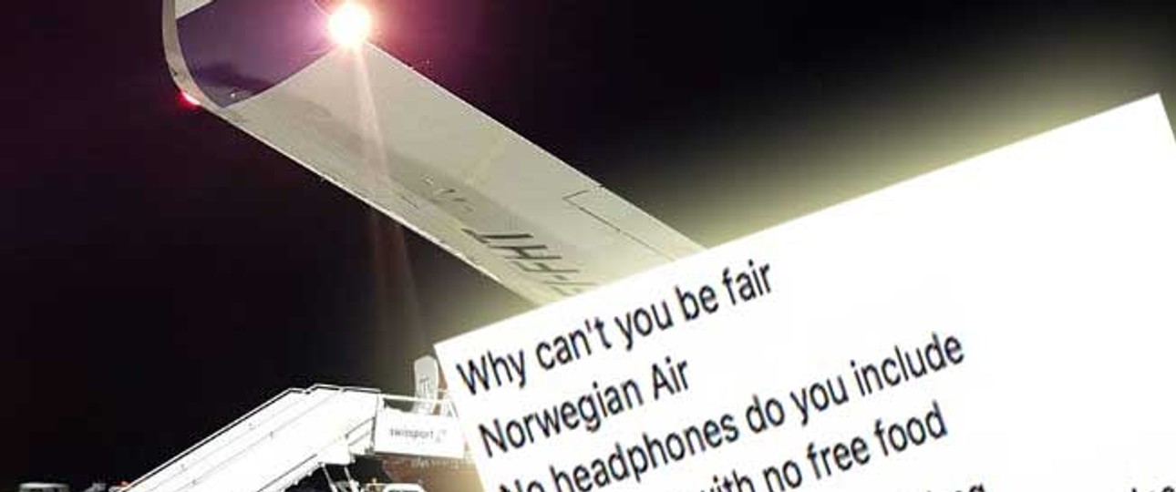 Norwegian-Flieger, Kunden-Gedicht: Die Airline war schlagfertig.