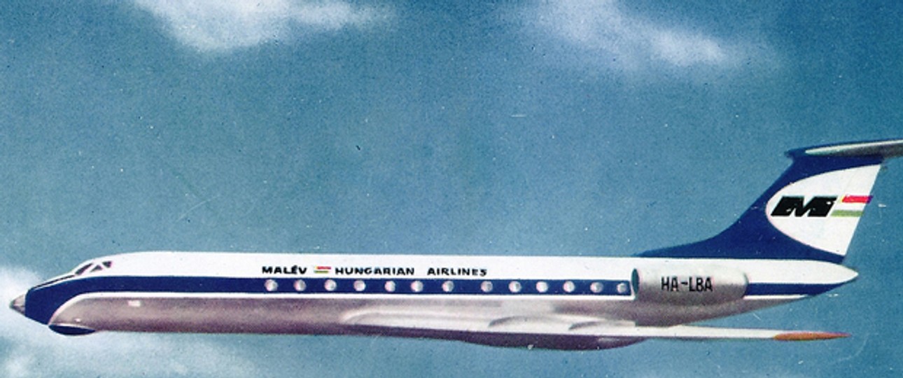 Tupolew Tu-134 von Malev auf einer alten Werbung: Bessere Zeiten.