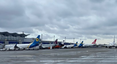 Internationaler Flughafen Kiew-Boryspil:  Lufthansa kommt nicht mehr abends spät hier an.