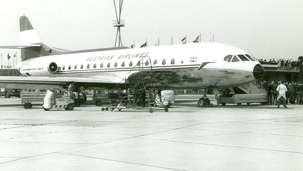 1963 bekam die österreichische Fluggesellschaft ihren ersten Jet - die Caravelle. Es begann eine Ära des stetigen Wachstums.