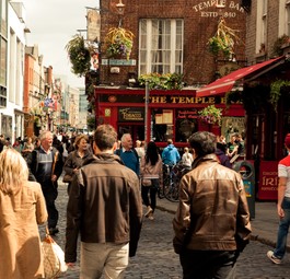 Innenstadt von Dublin: Der Himmel über Irland ist weiter für Flieger aus dem Vereinigten Königreich offen.