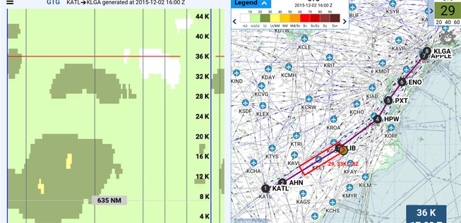 Ansicht der App: Sie wird während des Fluges live nachgeführt.