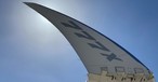 Hochgeklappte Flügelspitze der Boeing 777X.