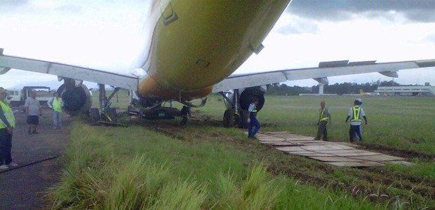 Das verunglückte Flugzeug am Davao Airport: Nicht der erste Zwischenfall.