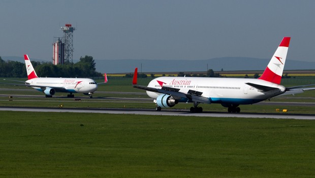 Zwei Boeing B767 von Austrian am Flughafen Wien: «Noch nie eine solche Kumulation».