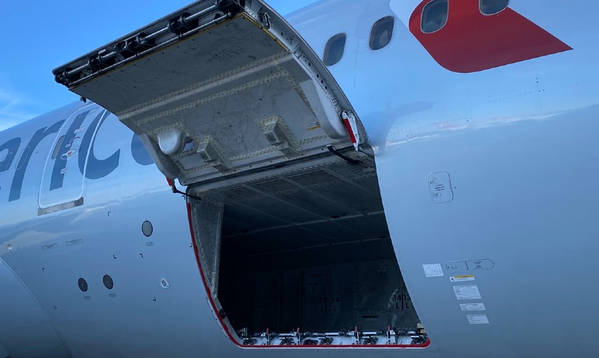 Frachtraum einer Boeing 787: Die Beladung hat Auswirkungen auf den Schwerpunkt.