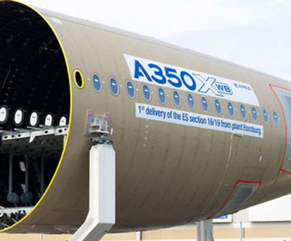 A350-Rumpf: Die erste Version am Markt wird der A350-900 sein.
