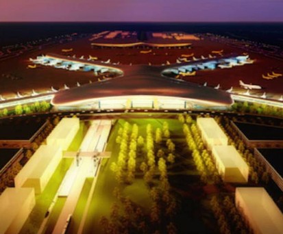 So stellte man sich 2010 den neuen Flughafen vor: Nun steht der Standort fest.