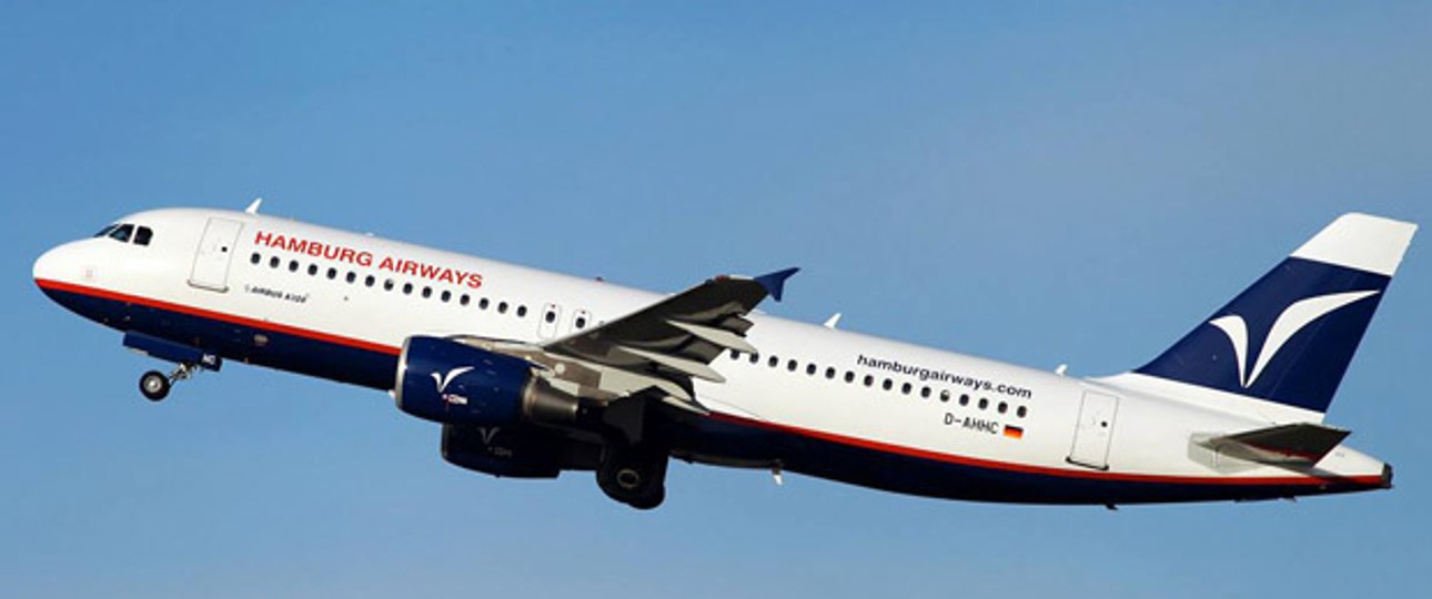 A320 von Hamburg Airways: Die Maschine hebt nicht mehr ab.