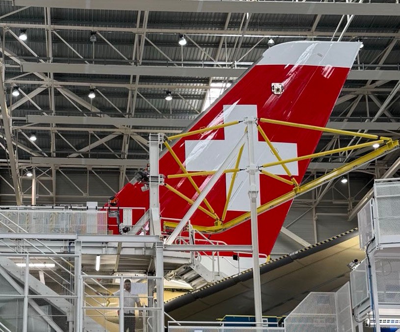 Das Leitwerk der HB-IFB: Zweiter Airburs A350 von Swiss.