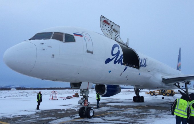 Die Boeing 757 nach dem Vorfall in Russland 2014.