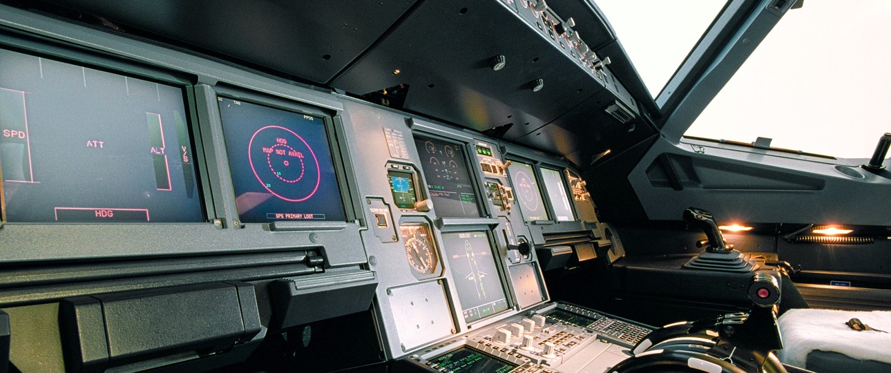 Cockpit der Airbus A320-Familie: Zielort war nicht im Bordsystem eingetragen