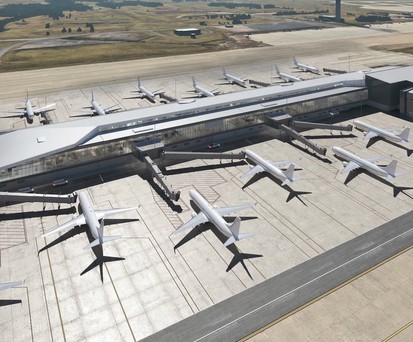 Der neue Flügel wird Platz für United-Flieger aller Größen bieten.