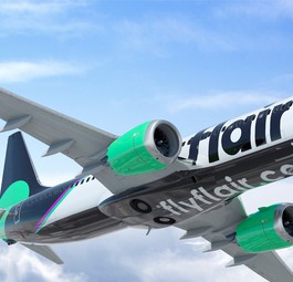 Boeing 737 Max in Farben von Flair Airlines: 777 Partners ist an der Billigairline beteiligt.