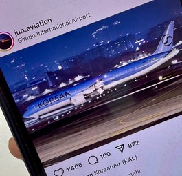 Bild der neuen Lackierung von Korean Air: Die Airline hat lange an der Neuerung gearbeitet.