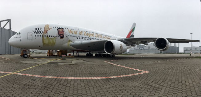Der 100. Airbus A380: Emirates macht die Hundert voll.