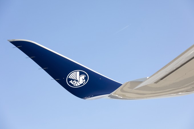 Neu auf den Winglets steht der Hippokamp, das ehemalige Logo von Air France, ...